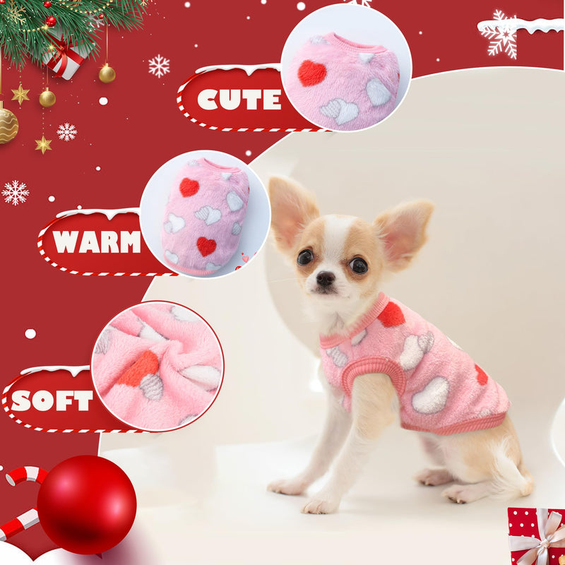 2 Pieces Teacup Dog Clothes Chihuahua Clothes XXS Dog Sweater Fleece Puppy Clothes Dog Sweater for Small Dogs Cute Pattern Puppy Sweater Pet Outfits (XX-Small) XX-Small Frog, Love