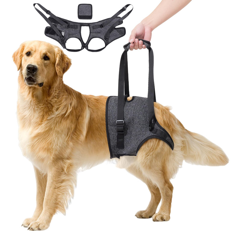 Dog Lifting Harness,Dog Support Harness Slings for Back Legs,Adjustable Assistance Support Strap for Injured,Disabled,Elderly Dogs (S) S Gray