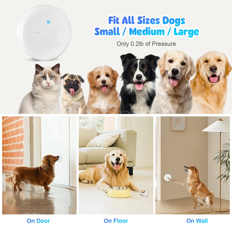 Smart Dog Bell for Potty Training Wireless Doggie Door Bell for Dog Puppy Training Sliding Door/Go Outside Doorbell and Waterproof Touch Button with Tuya 2 push button+ 1 smart receiver - PawsPlanet Australia