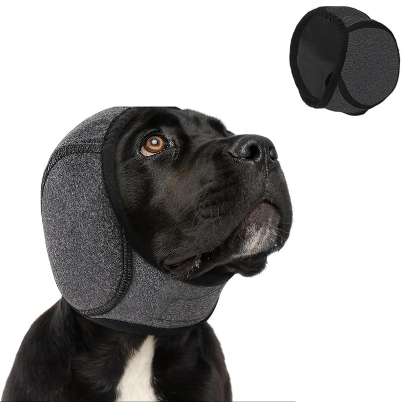 Waterproof Dog Head Guard with Ear Cover, 25-38 cm Head Circumference, Bathing, Swimming, Earmuffs, Size S, 7.5-17.5 kg, Grey