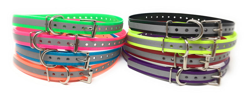 Replacement Strap for Dogtra Collars - 3/4" Wide Ultra-Durable Dog E-Collar Replacement for Training, Bark, Shock, Electric, and GPS Collars - 28" Adjustable Length Reflective Pink