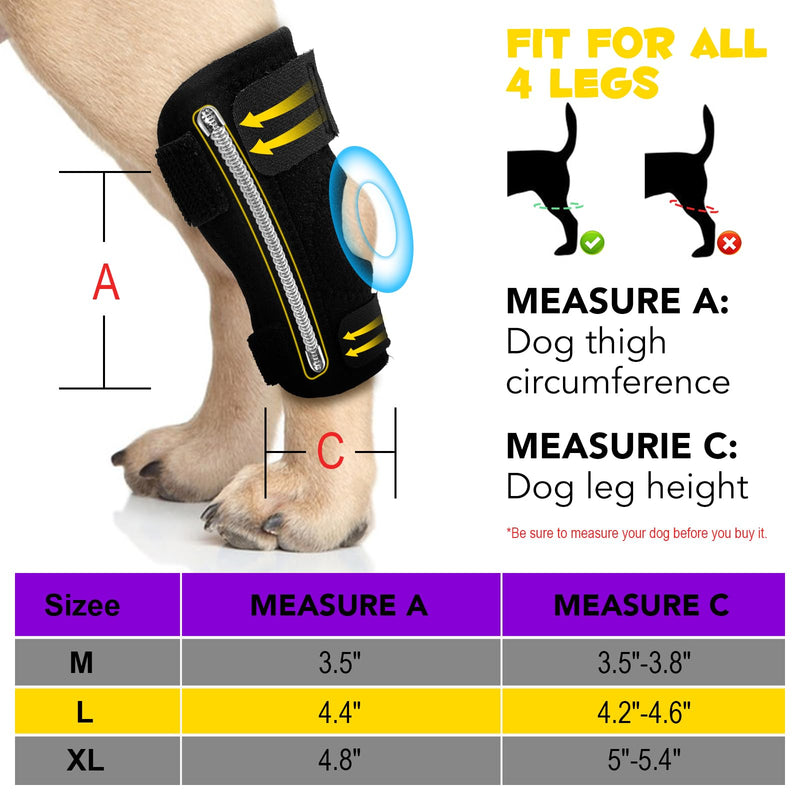 1 Pair Dog Leg Brace for Rear Hock & Ankle Front Leg Support, Canine Hind Leg Joint Compression Wrap, Dog Leg Support, Injury and Sprain Protection, Ankle Brace with Knee Support for Dogs (L) L - PawsPlanet Australia
