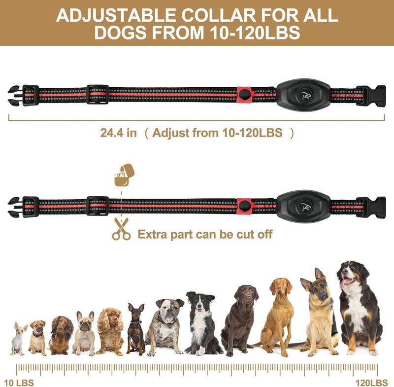 2 in 1 Dog Shock Collar - Bark Collar with Remote, w/3 Remote Training Modes, Beep, Vibration 1300Ft Dog Training Collar for for Small Medium Large Dogs (Red) Red - PawsPlanet Australia