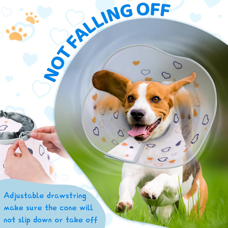 Supet Dog Cone for Dogs After Surgery, Comfortable Dog Cones for Large Dogs to Stop Licking, Soft Dog Cone Collar with Protect Neck Fabric, Protective Elizabethan Collar for Medium Small Dogs Love L L (Neck:14.5-18.0 in)