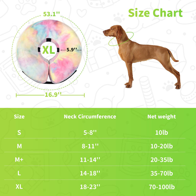 Dog Cone, Y-blue Dog Cone Collar Inflatable Dog Neck Collar Recovery E-Collar Alternative, Dog Donut Collar After Surgery for Dogs and Cats(Pink Blue, XL) Pink Blue - PawsPlanet Australia