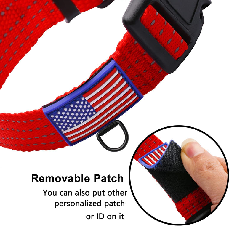 Martingale Collar for Training Dogs. Adjustable Reflective Collars with Buckle-USA Flag- NO Pull-Prevents Slipping Out, for Medium Large XL Dogs. Helps with Strong pullers (L, red) L - PawsPlanet Australia