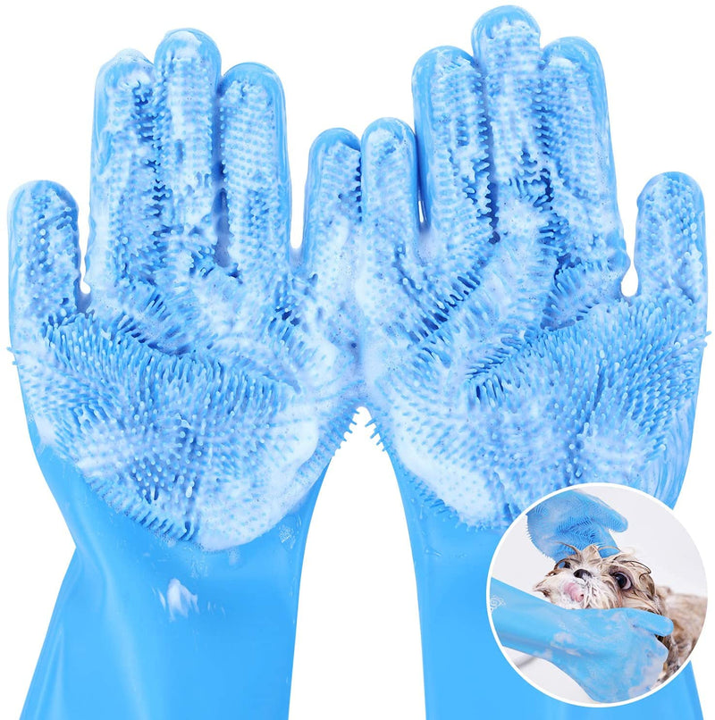 Pecute Pet Grooming Tool Bundle: Pet Grooming Gloves + Self-Cleaning Pet Brush - PawsPlanet Australia