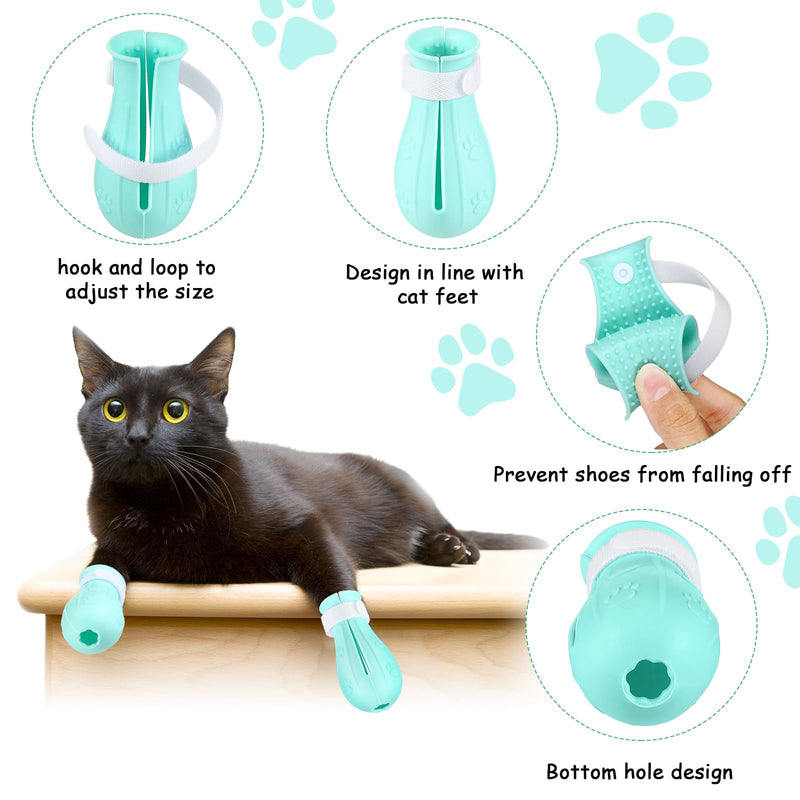 Cat Muzzle for Grooming Cat Adjustable Hood with Cat Paw Covers, Kitten Breathable Anti Bite Muzzles Anti Scratch Boots Silicone Cat Shoes Boots Cat Paw Protector for Cats Bathing Shaving (Large) Large - PawsPlanet Australia