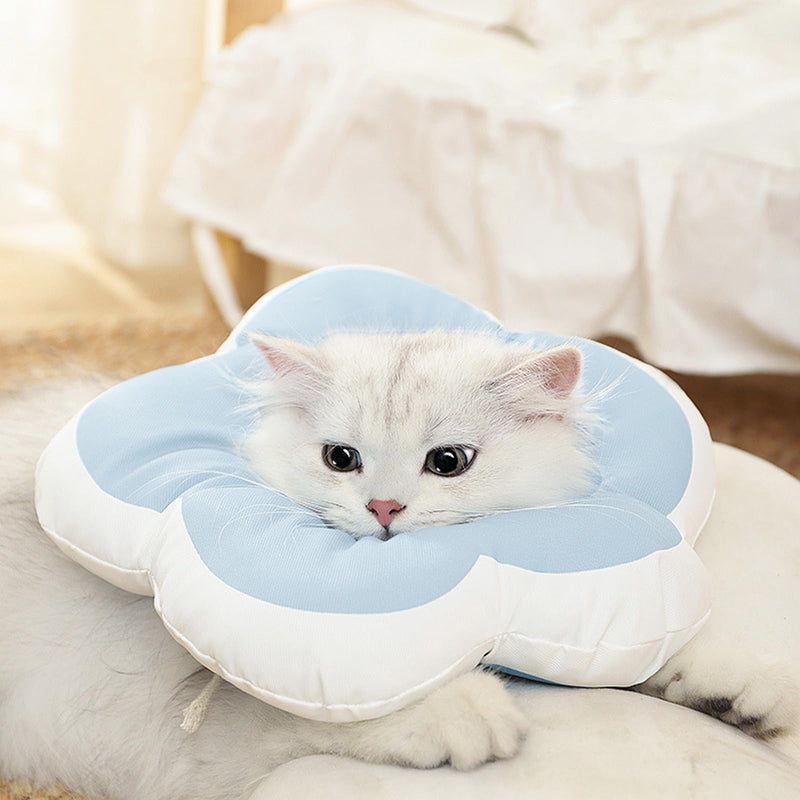 Adjustable Cat Recovery Collar - Blue Soft Cone to Prevent Licking, Biting - Anti-Lick for Pet Medical Rehabilitation