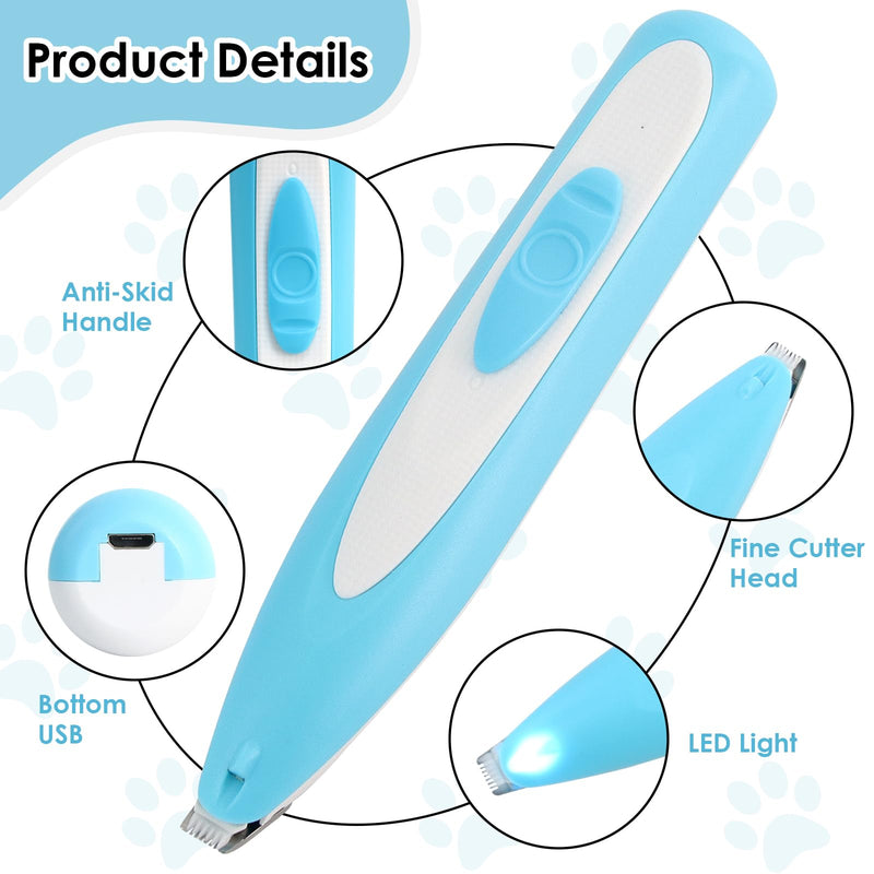 Gayrrnel Dog Paw Trimmer, Paw Trimmers for Dog's Feet - Dog Trimmer for Paws with LED Light Electric Dog Trimmer for Paws - PawsPlanet Australia
