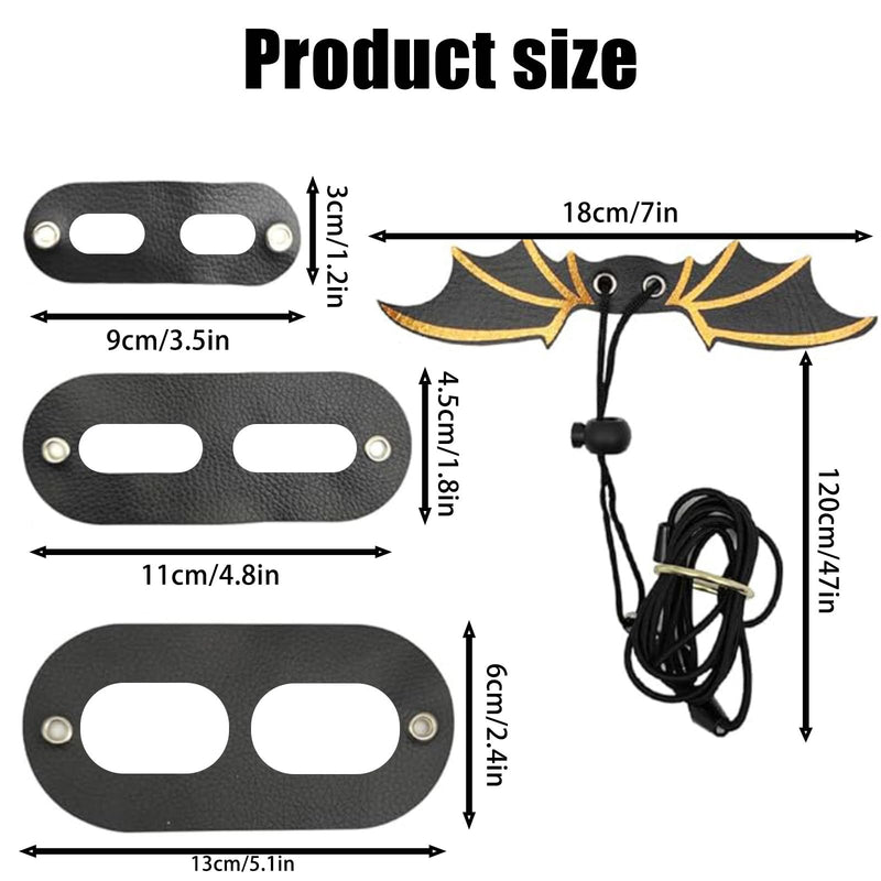 Bearded Dragon Leash and Harness Set - Adjustable Three Sizes (S/M/L) Escape-Proof Harness, with Gold-Black and Pink-Gold Wing Design | Suitable for Lizards, Iguanas, and Small Reptiles - PawsPlanet Australia