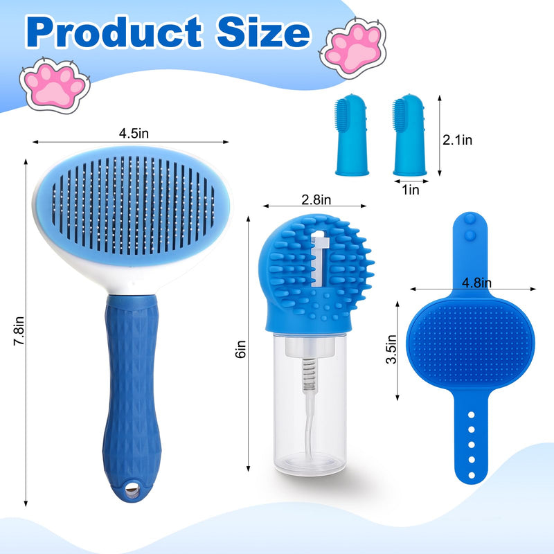 XANGNIER Dog Bath Brush Scrubber Kit,Pet Shower Washing Brush Bathing Supplies Set-With Shampoo and Soap Dispenser,Finger Toothbrush,Silicone Grooming Scrub Tool for Cat Dog Puppy Long Short Hair - PawsPlanet Australia