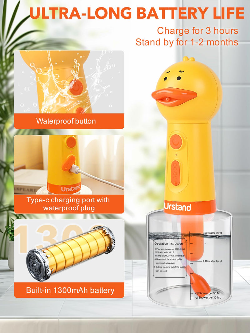 Dog Foaming Soap Dispenser, Automatic Electric Dog Shampoo Foamer Sprayer, Rechargeable Ducky Foaming Dog Shampoo Sprayer for Dog and Cat Bathing, Bathroom, Kitchen, Toilet Cleaning - PawsPlanet Australia