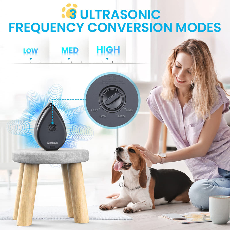 MODUS Automatic Anti Barking Device, Bark Box Ultrasonic Barking Control Device 3 Modes AI Recognition Indoor Outdoor Dog Bark Deterrent, Neighbors Dog Silencer to Stop Dogs from Barking