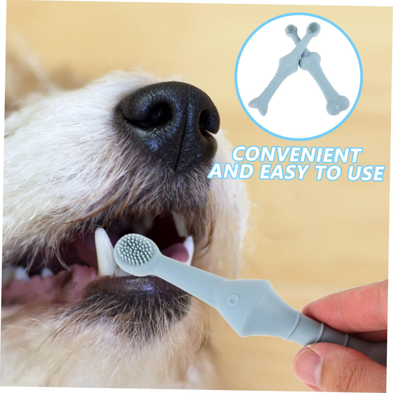 TOYANDONA Pack of 2 Pet Toothbrush Soft Finger Toothbrush for Small Dogs and Cats Ergonomically Shaped for Thorough Teeth Cleaning and Effective Plaque Removal Nourishes Teeth and