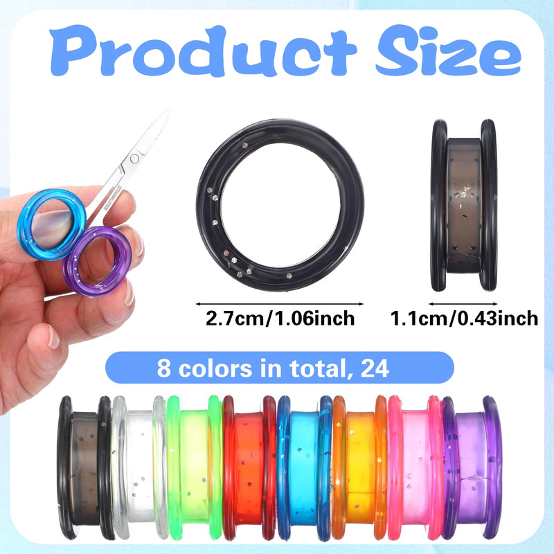 24 Pcs Silicone Scissors Finger Rings Soft Silicone Scissors for Pet Grooming Scissor Accessories for Animal Hair Cutting Thumb Inserts Finger Protector Ring for Professional Barber - PawsPlanet Australia