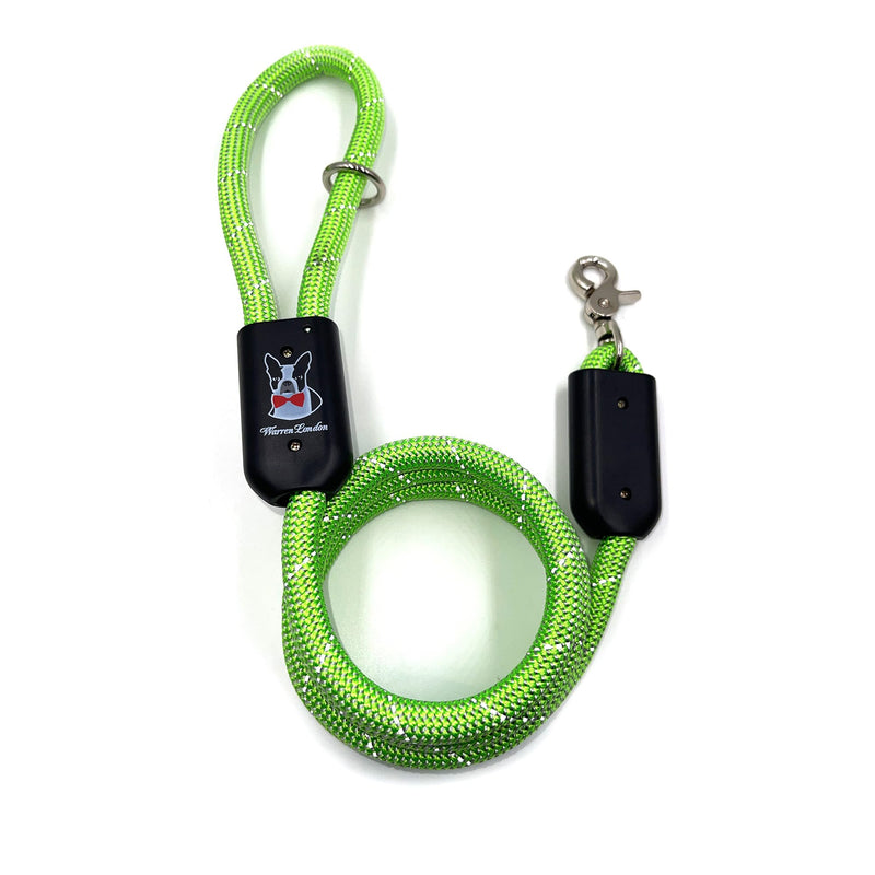 Warren London Climbing Rope Dog Leash – 5 ft Reflective Forest-Green Rope w/Comfort Grip & Locking Clip | Heavy-Duty Lead for Hiking, Camping & Daily Walks Green - Reflective - PawsPlanet Australia