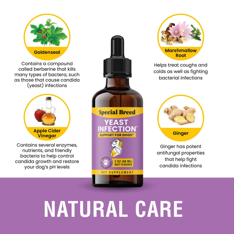 Yeast Infection Treatment for Dogs - Soothing Itch Relief, Ear Infection Treatment, Reduces Irritation & Inflammation, 2 oz - PawsPlanet Australia