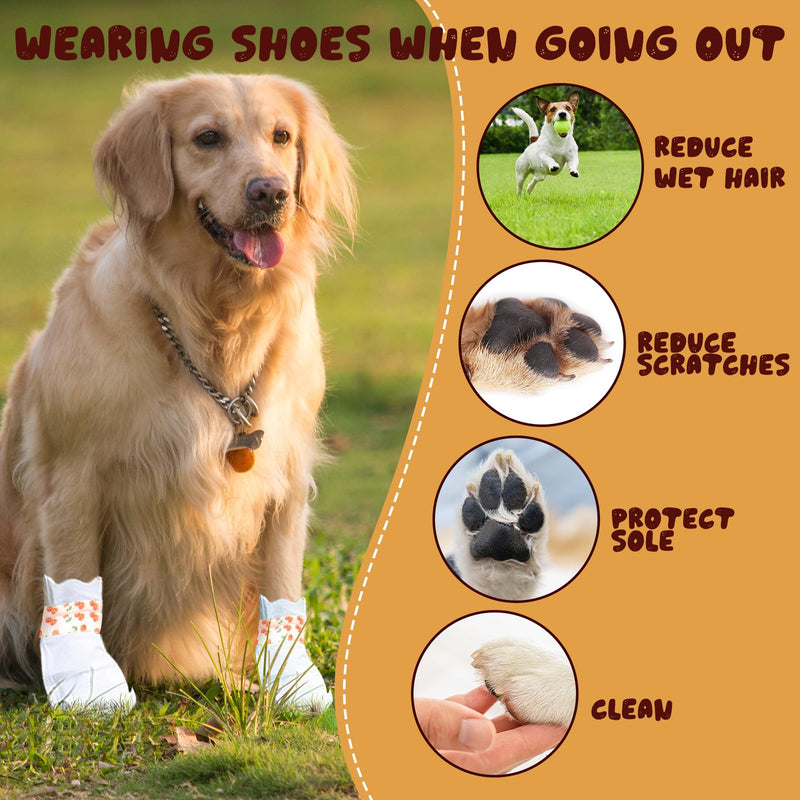 40Pcs Disposable Dog Booties for Paw Protection Dog Feet Covers Pet Shoes for Dogs Paw Wound Recovery Protectors with 2 Roll Dogs Paw Bandage for Medium Large Breeds(Blue, 40 Pack) Blue - PawsPlanet Australia