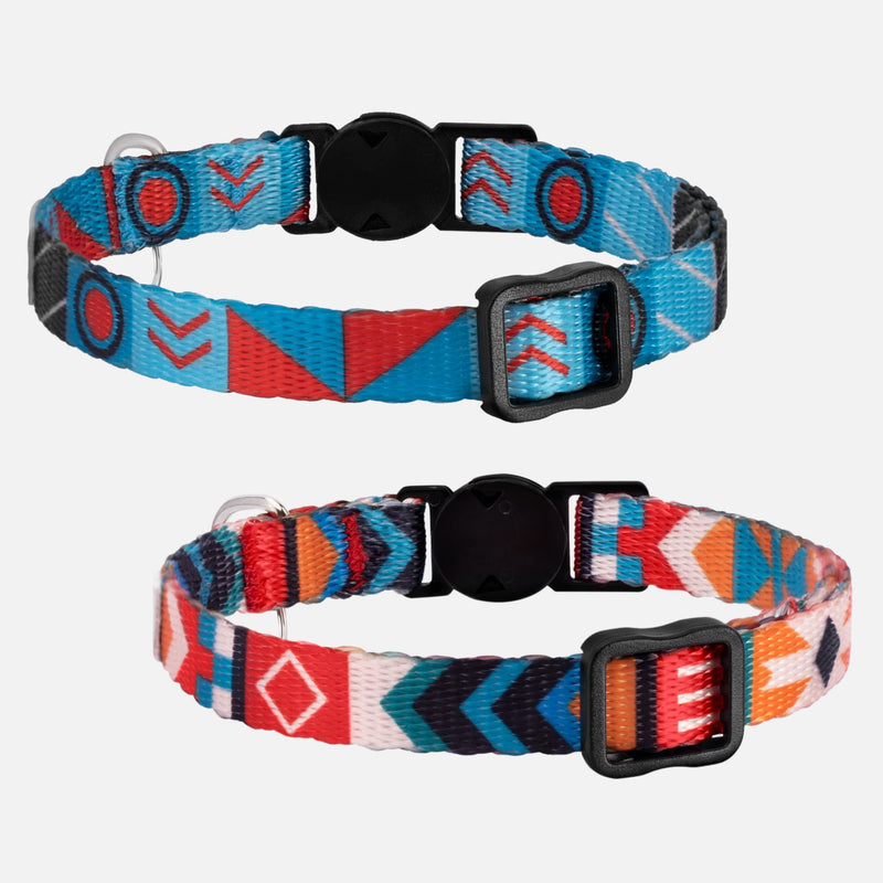 CollarDirect Cat Collar Breakaway with Removable Bell Set of 2 PCS Sunny Ethnic & Tribal