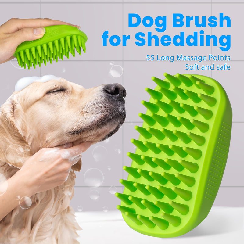3PCS Dog Bath Brush, Dog Shampoo Brush, Dog Scrubber for Bath, Dog Shower Brush, Dog Bath Supplies, Suitable for Deshedding, Washing & Grooming of Short and Long Haired Pets (Blue Green Blue) - PawsPlanet Australia