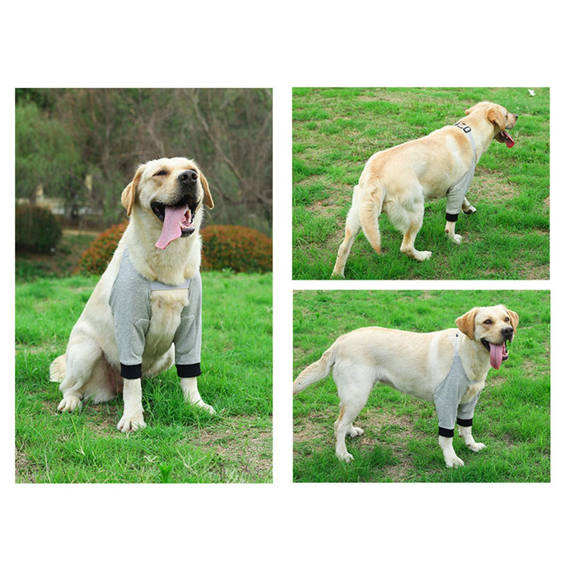 Breathable Elastic Dog Front Leg Adjustable Padded Protectors for Pet Knee Protection and Recovery from Injuries