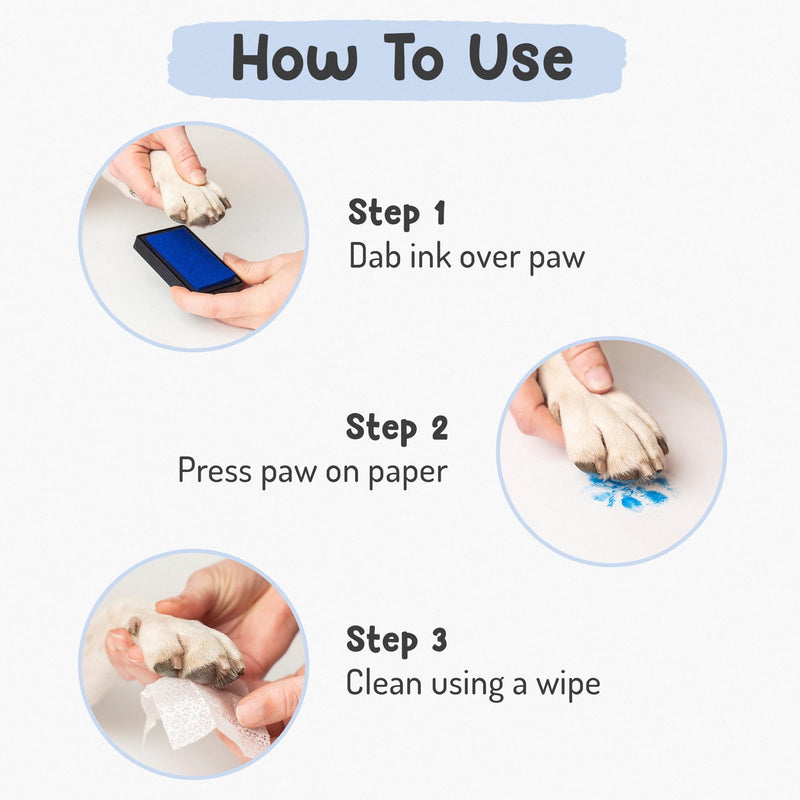 Pet Paw Print Impression Kit | Dog Ink Paw Print Kit | Pet Paw Print Kit | an Easy to Use Paw Print Stamp Pad for Dogs | Contains an Ink Pad for Dog Paw Prints That You Can Treasure (Black, Big) Black - PawsPlanet Australia