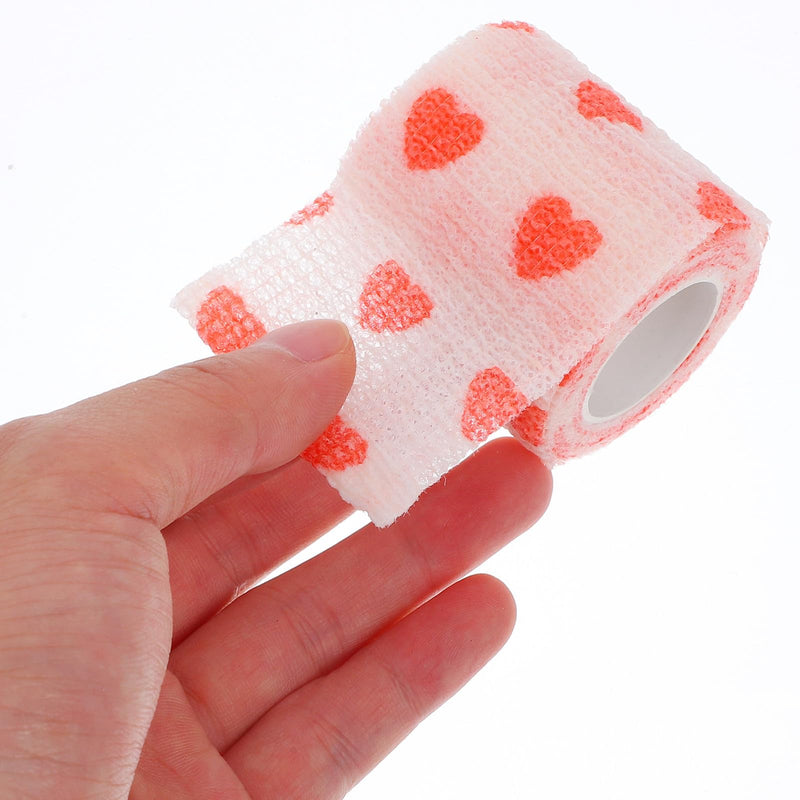 Veemoon Self-Adhesive Non-Woven Bandage for Dogs and Cats, Elastic and Easy to Apply, Red Dog Bandage for Protective Wrapping of Injured Areas