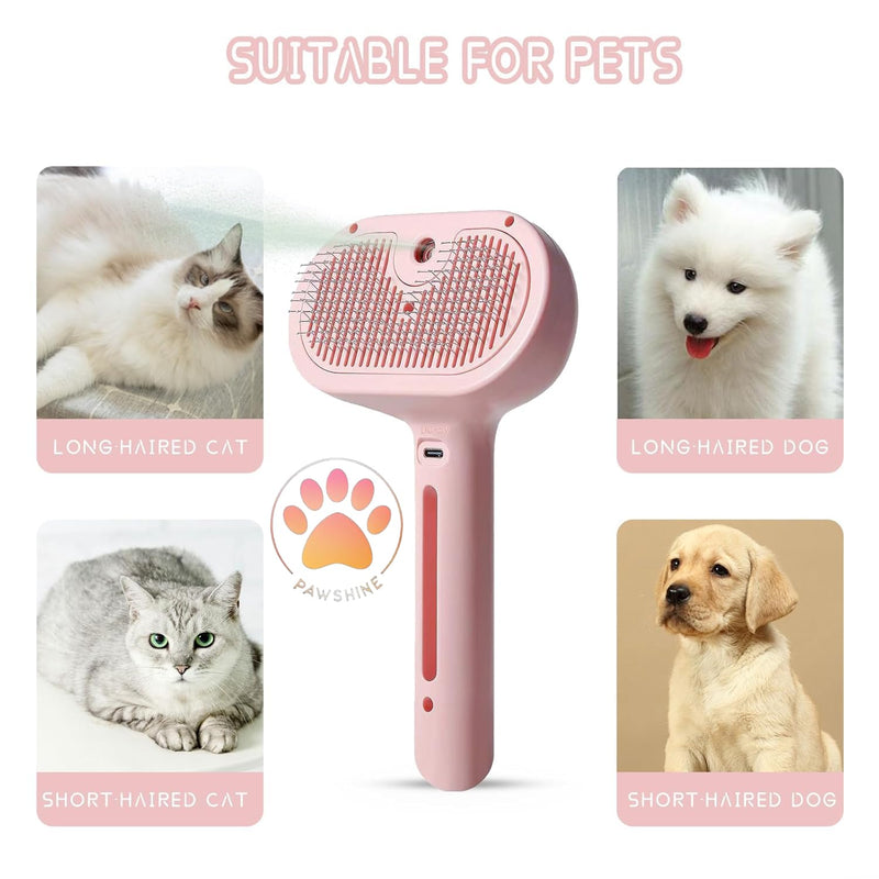 Cat steam brush, Pet steam brush, Innovative Accessories to Enrich Indoor Cats (Pink) Pink - PawsPlanet Australia