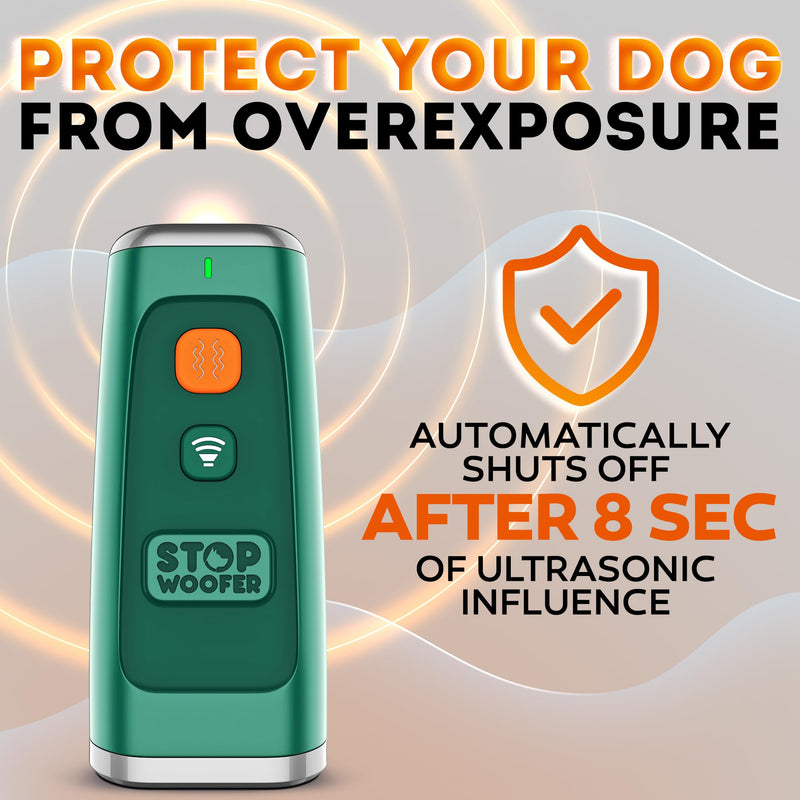 Stop Dog Barking Instantly – Ultrasonic Dog Bark Deterrent Device Humane No-Shock Barking Silencer & Dog Trainer for Indoor & Outdoor Use Effective Bark Control Solution for Small Medium Large Dogs Green