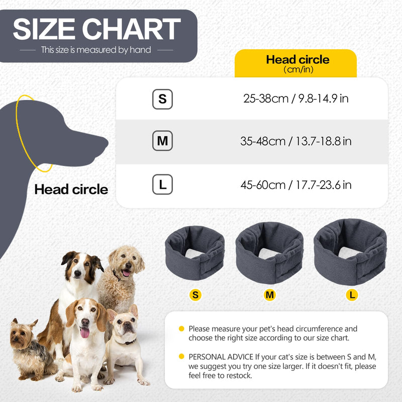 Dog Snood Ear Protectors Comfort Pet Ear Muffs Noise Protection Calming Hood Dog Neck and Ears Warmer Ear Covers for Anxiety Relief and Calming (Gray, S) Gray