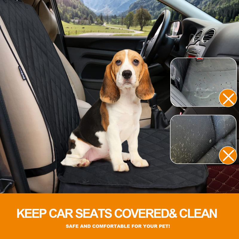 JOYELF Dog Front Seat Cover for Cars Seat Cover for Dogs Waterproof & Scratch Proof & Nonslip Backing with Adjustable Pet Car Seats Safety Belts and Travel Pet Bowl as Gifts