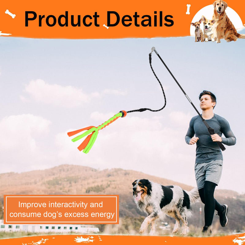 Flirt Pole for Dogs, Interactive Dog Toys Teaser Wand Play Pole with Fleece Rope Lure Chewing Toy for Small Medium Large Dogs Puppy Outdoor Exercise & Training … - PawsPlanet Australia