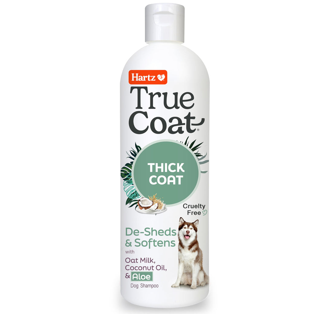 Hartz True Coat Thick Coat Dog Shampoo, Desheds & Softens with Oat Milk, Coconut Oil & Aloe - PawsPlanet Australia