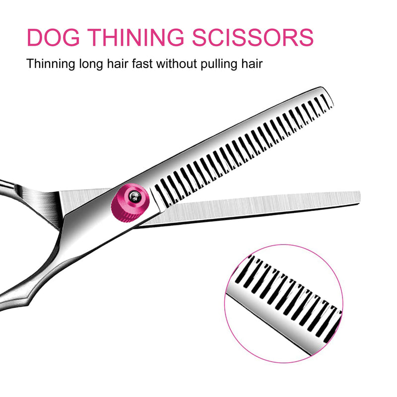 Kaket Dog Grooming Scissors, Pet Grooming Shears, Thinning Shears, Curved Scissors, Stainless Steel Pet Grooming Pink - PawsPlanet Australia
