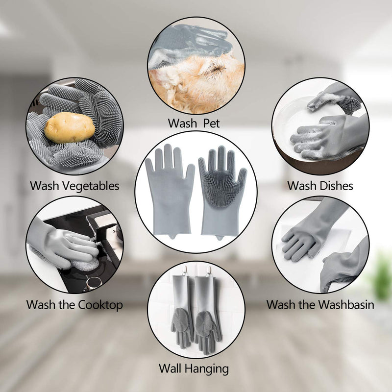 Pet Grooming Gloves - Gentle Dog Bathing Shampoo Brush - Massage Mitt with Enhanced Five Finger Design - Efficient Deshedding Glove for Dogs, Cats, Rabbits and Horses - 1 Pack - PawsPlanet Australia