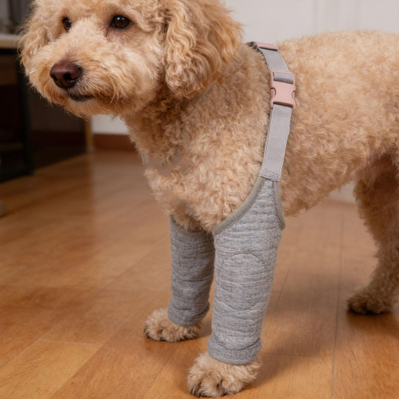 TEHAUX Atmungsaktive Wundmanschette für Hunde Vorder und Hinterbeine aus Elastischem Polyester in Grau XL für Sicheren Wundschutz und Bewegungsfreiheit