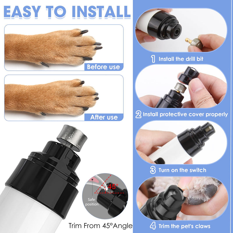 Silent Dog Nail Grinders Groom Pro Kit, Cordless Electric Nail Clippers for Dogs, USB Rechargeable Diamond Bit Nail File for Claws, Safe & Quiet Pet Nail Trimmer for Dogs and Cats - PawsPlanet Australia