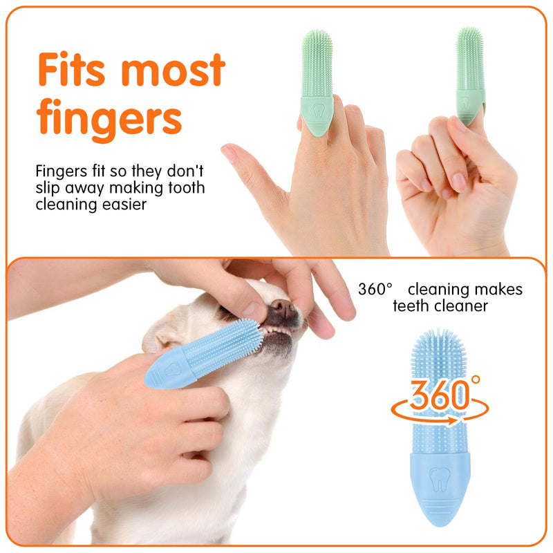 4Pcs Dog Toothbrush, Dog Toothbrush Finger for Cats and Dogs, 360° Cleaning Finger Toothbrush for Dogs, Food Grade Silicone Dog Finger Toothbrush Fits Most Fingers - PawsPlanet Australia