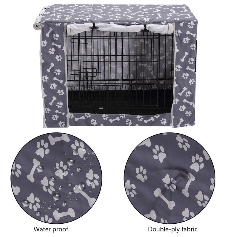 Pethiy Dog Crate Cover Durable Polyester Pet Kennel Cover Universal Fit for Wire Dog Crate - Fits Most 36 inch Dog Crates - Cover only-Sky Gray-36 36.0"L x 23.0"W x 25.0"H Sky Gray