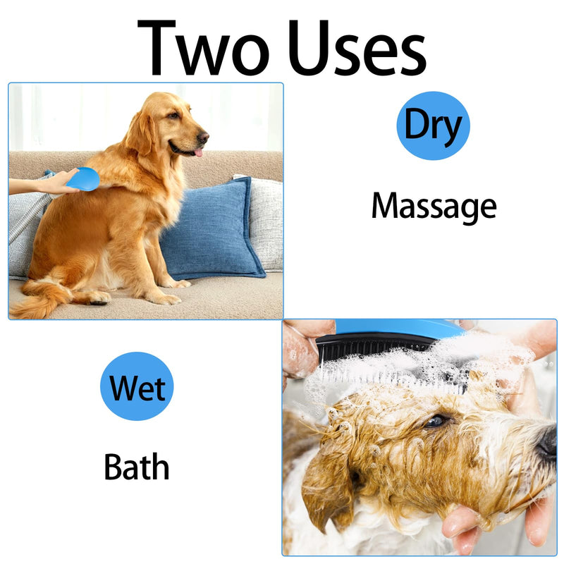 Small Dog Brush Puppy Brush for Small Dogs Soft Dog Bath Brusher Gentle Dogs Hair Remover Brushes Grooming Tool for Teddy Yorkies Maltese Shih Tzu Chihuahua Puppy Hair Brushes, Blue - PawsPlanet Australia