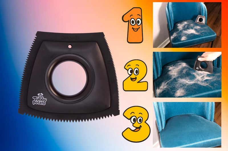 Tubby Potato™ Pet Hair Remover – Trapezoid Rubber Tool for Car Detailing, Carpet, Couch & Furniture | Dog & Cat Hair Remover for Car Interior, Upholstery, and Lint Cleanup - PawsPlanet Australia
