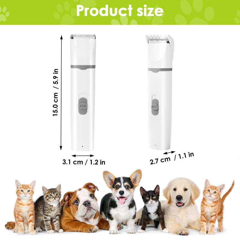 Dog Clippers, Cordless 2-Speed Dog Grooming Clippers Dogs Hair Nails Clipper Kit, 4 in 1 Low Noise USB Pet Paw Hair Trimmer Shaver Set for Dogs Cats Paws, Eyes, Ears, Face