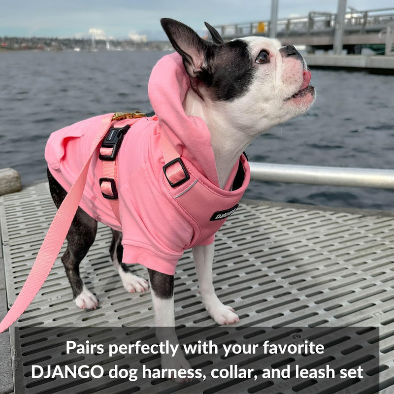 DJANGO Dog Hoodie and Super Soft and Stretchy Sweater – Fully Lined with Elastic Waistband, Leash Portal, and Back Pocket (Dark Fuchsia Purple, Small) Dark Fuchsia Purple