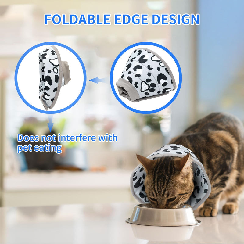 Soft, Adjustable Elizabethan Collar & Cone - Cat Recovery Collar for After Surgery - Grey, M