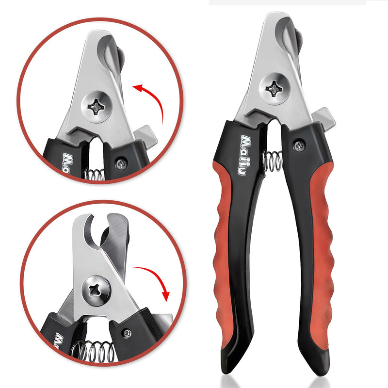 Dog & Cat Nail Clippers, Pet Nail Clipper and Trimmer with Safety Guard to Prevent Over Cutting, Grooming Razor Sharp Blades with Nail File for Small, Medium, Large Breeds(L Set, Red) L Set - PawsPlanet Australia