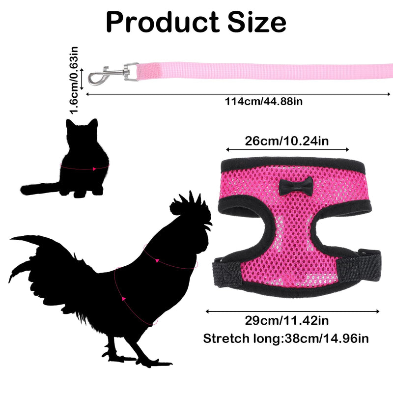 Chicken Harness with Leash Set, Upgraded Double Adjustable Mesh Breathable Chicken Training Harness, Pets Leash for 2.5-3.6 Lb Hens Duck Goose Small Pets Training Walking Supplies (Pink) - PawsPlanet Australia