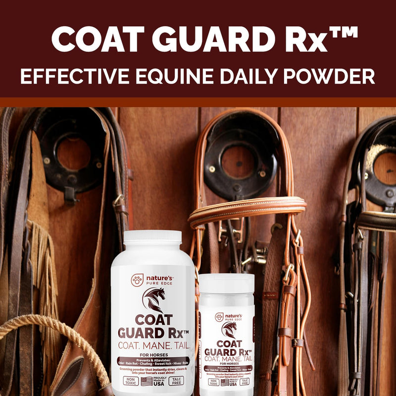 Coat Guard Rx™ Large 16 oz. Coat, Mane, and Tail Powder for Horses - Rain Rot, Sweet Itch, Treatment & Dry Shampoo for Horses. 16Oz
