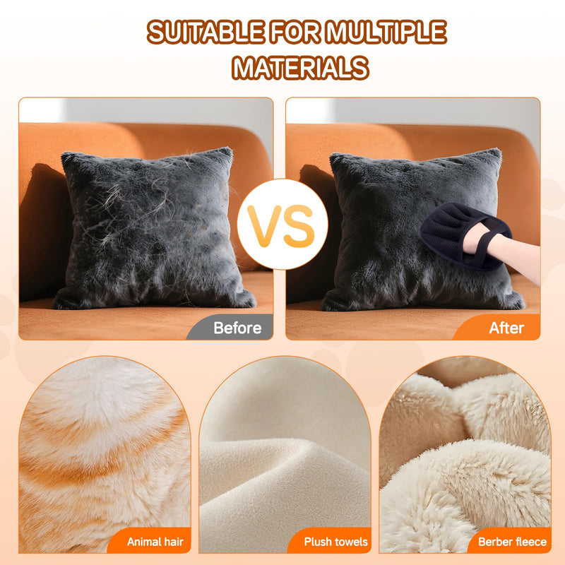 Pet Hair Remover Electrostatic Gloves,Pet Hair Removal for Cats & Dogs, Cat Grooming Gloves，Pet Hair Fur Removal Mitt, Cleanup for Furniture, Clothing, and Upholstery,Reusable (2pcs) 2pcs - PawsPlanet Australia