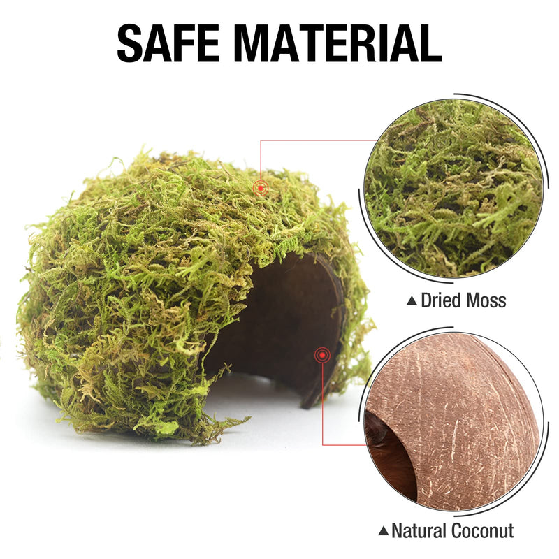 Hamster Hideaway,Mossy Cave Hide,Hamster House/Hides,Hamster Cage Accessories for Gguinea Pig/Hedgehogs/Gliders/Rats/Mice and Other Small Animals (Large) Large - PawsPlanet Australia